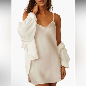Free People Just What You Need Satin Chemise Small NWT